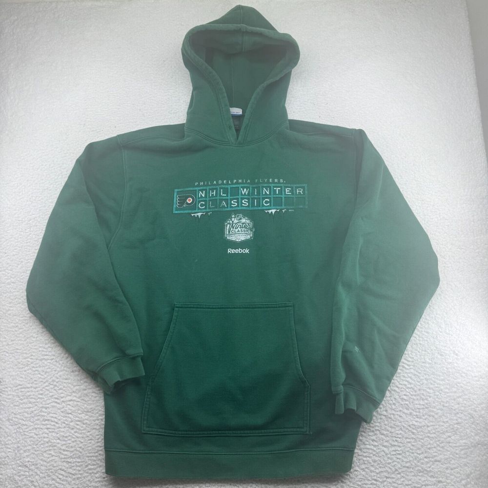 Reebok 2010 Philadelphia Flyers Winter‎ Classic Hoodie Mens XL Green Sweatshirt